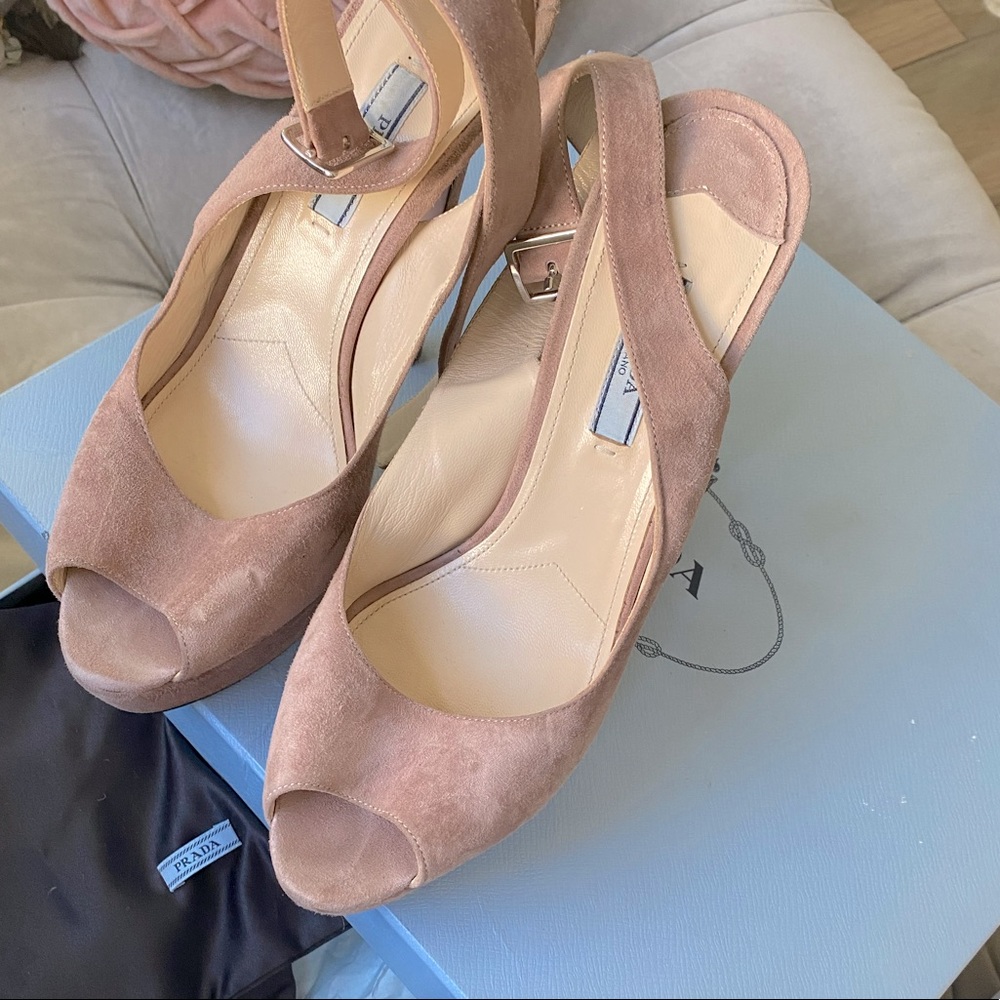 Prada platform heels ,nude